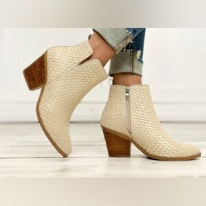 Elegant Woven Gold Ankle Booties